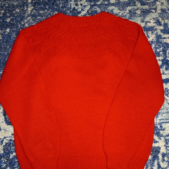 Robert Scott Ltd 100% Shetland Wool Red Sweater Sz M - Picture 6 of 6